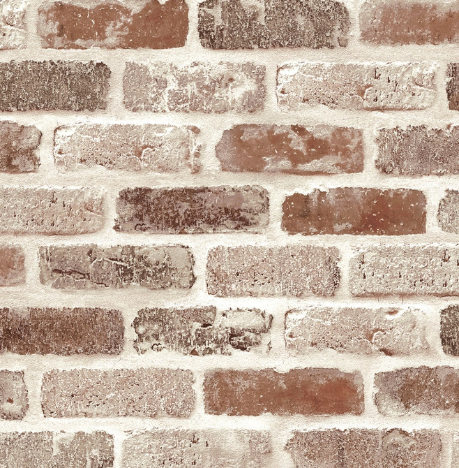 Washed Brick Adobe by Seabrook Wallpaper NextWall Peel & Stick United States 30.75 20.87" 20.5" - Fabric Carolina -