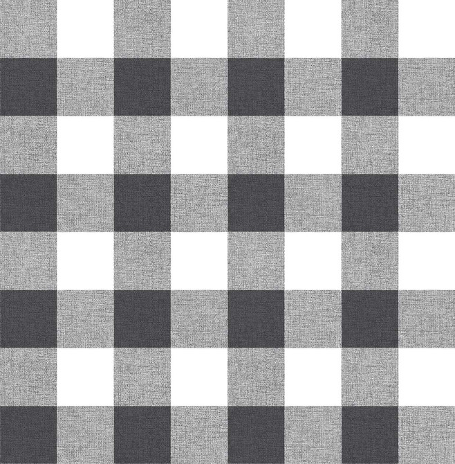 Picnic Plaid Charcoal by Seabrook Wallpaper NextWall Peel & Stick United States 30.75 6.95" 20.5" - Fabric Carolina -
