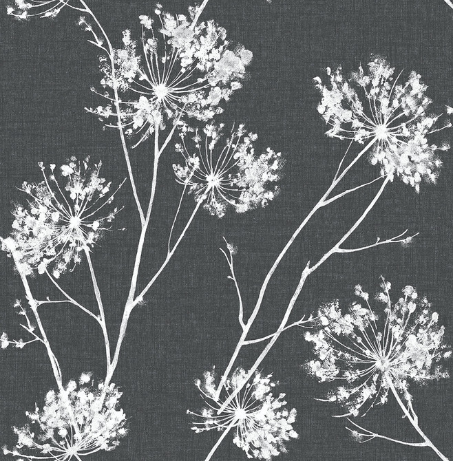 One O'Clocks Charcoal by Seabrook Wallpaper NextWall Peel & Stick United States 30.75 20.87" 20.5" - Fabric Carolina -