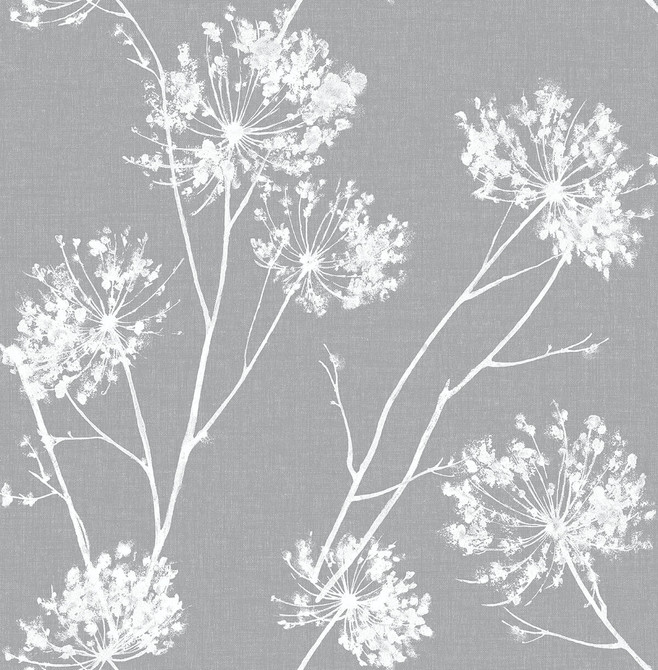 One O'Clocks Cove Gray by Seabrook Wallpaper NextWall Peel & Stick United States 30.75 20.87" 20.5" - Fabric Carolina -
