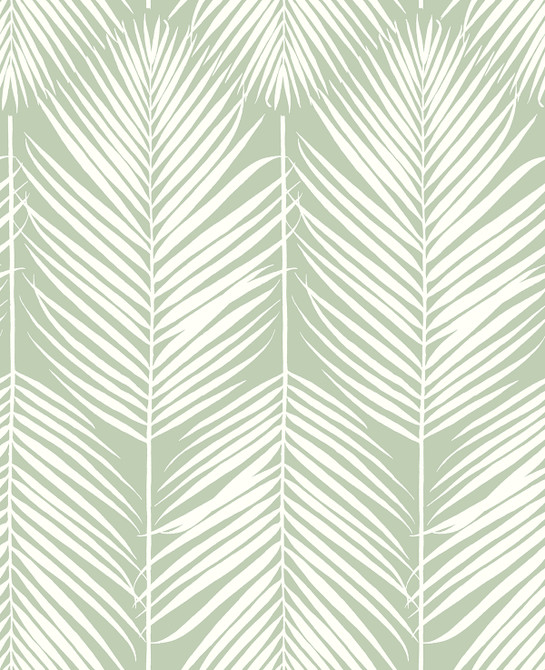 Palm Silhouette Pastel Green by Seabrook Wallpaper NextWall Peel & Stick United States 30.75 25.2" 20.5" - Fabric Carolina -