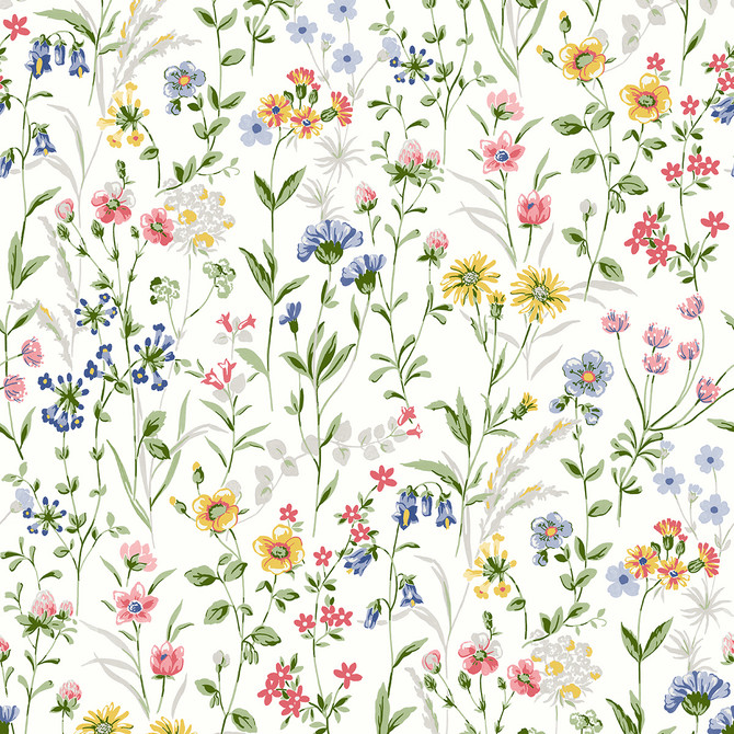 Wildflowers Multicolored by Seabrook Wallpaper NextWall Peel & Stick United States 30.75 25.2" 20.5" - Fabric Carolina -