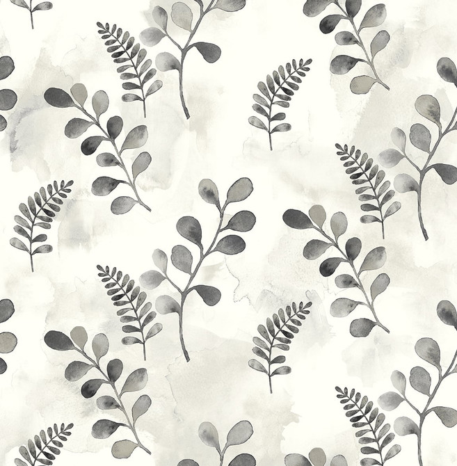 Woodland Walk Steel Grey by Seabrook Wallpaper NextWall Peel & Stick United States 30.75 20.87" 20.5" - Fabric Carolina -