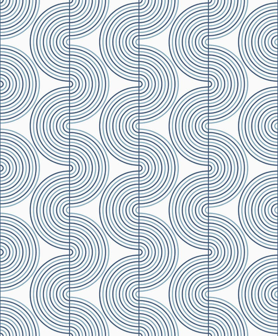 Zen Geo Prussian Blue by Seabrook Wallpaper NextWall Peel & Stick United States 31.35 6.3" 20.9" - Fabric Carolina -