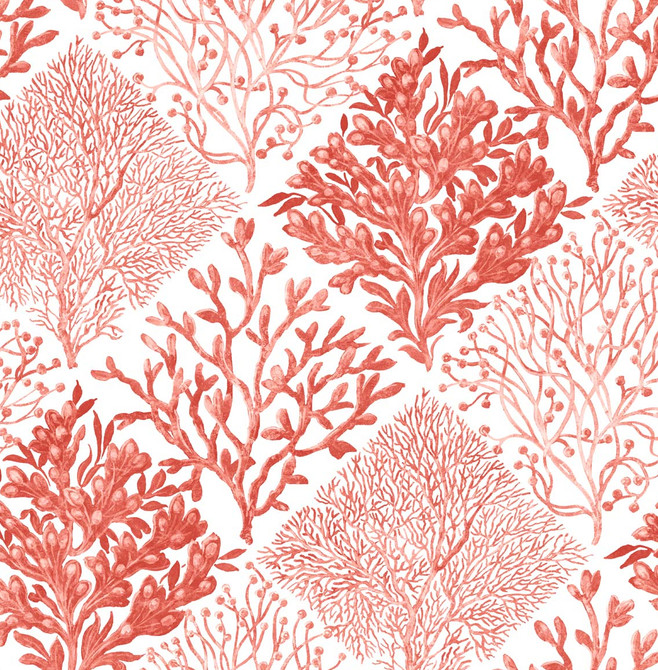 Seaweed Vermillion by Seabrook Wallpaper NextWall Peel & Stick United States 30.75 20.87" 20.5" - Fabric Carolina -