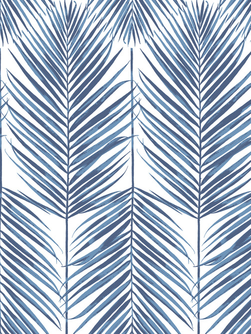 Paradise Palms Coastal Blue by Seabrook Wallpaper NextWall Peel & Stick United States 40.5 36" 27" - Fabric Carolina -