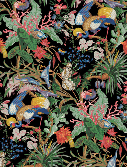 Tropical Canopy Ebony by Seabrook Wallpaper NextWall Peel & Stick United States 30.75 27.5" 20.5" - Fabric Carolina -