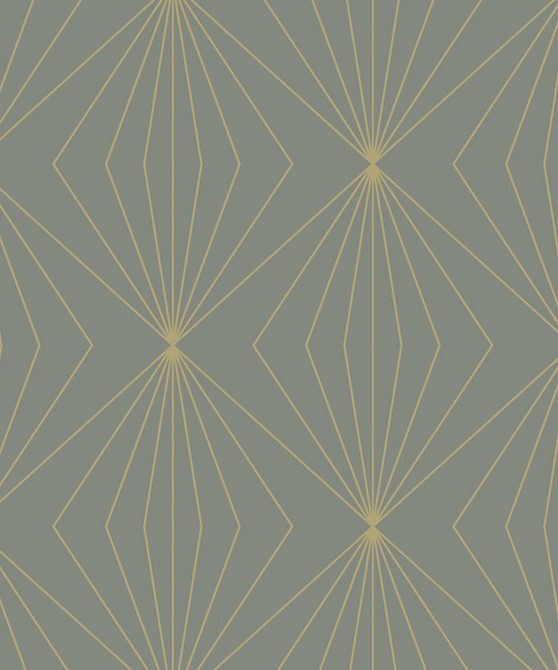 Gem Geometric Grey & Metallic Gold by Seabrook Wallpaper NextWall Peel & Stick Netherlands 31.35 6.3" 20.9" - Fabric Carolina -