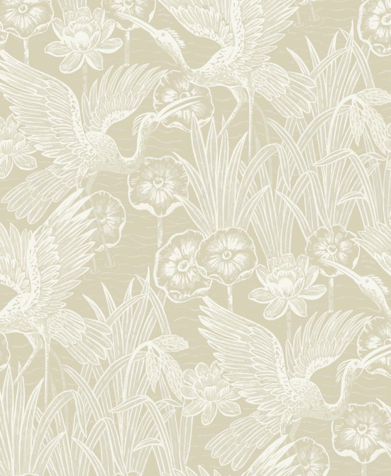 Floral Heron Sand by Seabrook Wallpaper NextWall Peel & Stick Netherlands 31.35 25.2" 20.9" - Fabric Carolina -