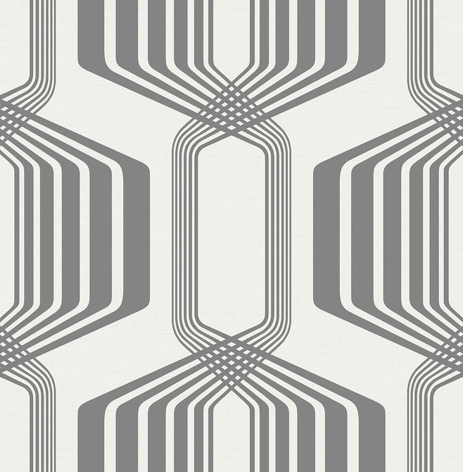 Striped Geo Metallic Silver by Seabrook Wallpaper NextWall Peel & Stick United States 30.75 20.87" 20.5" - Fabric Carolina -