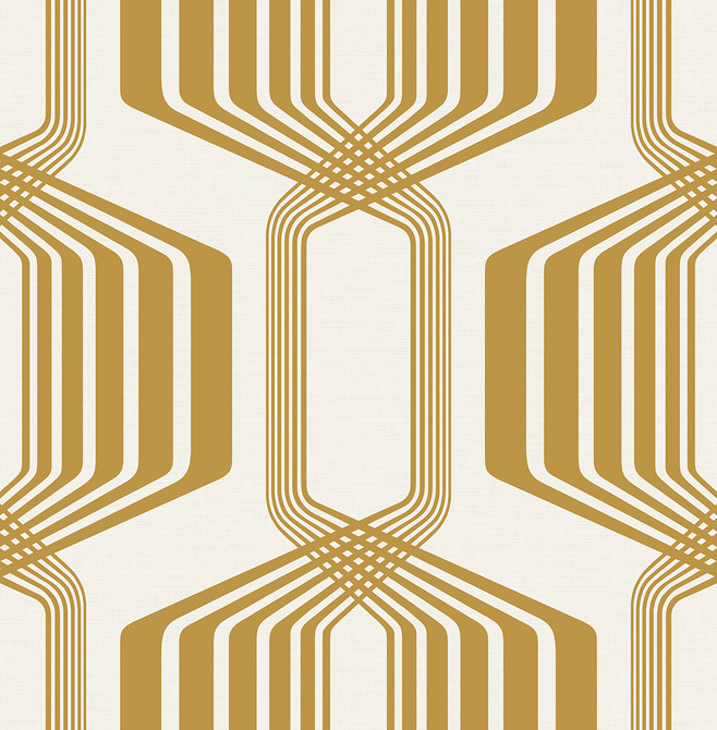Striped Geo Metallic Gold by Seabrook Wallpaper NextWall Peel & Stick United States 30.75 20.87" 20.5" - Fabric Carolina -