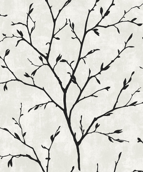Tree Silhouette Contrast by Seabrook Wallpaper NextWall Peel & Stick Netherlands 31.35 25.2" 20.9" - Fabric Carolina -