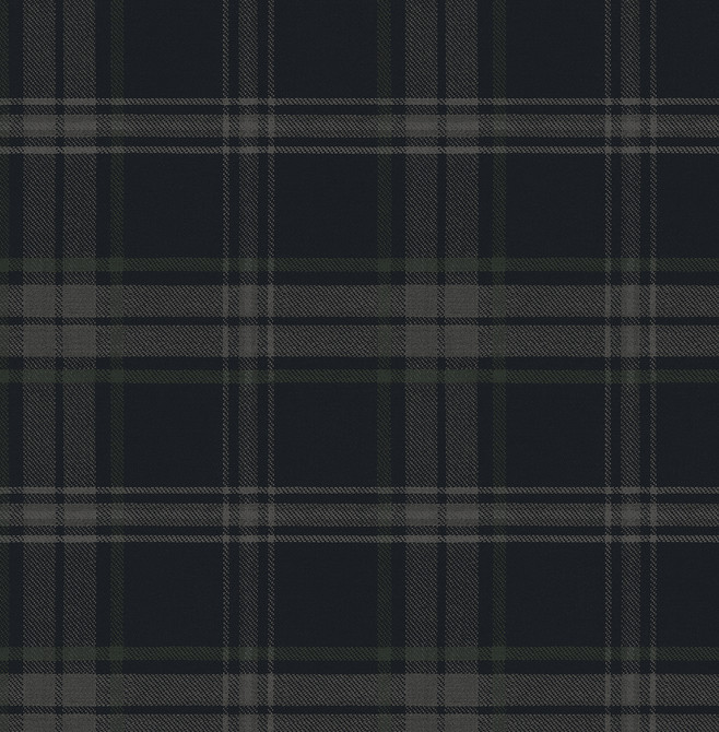 Sennehill Plaid Dark Blue & Evergreen by Seabrook Wallpaper NextWall Peel & Stick United States 30.75 10.43" 20.5" - Fabric Carolina -