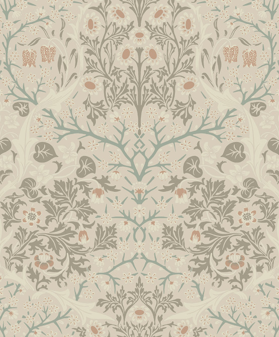 Victorian Garden Floral Prepasted Lunar Rock & Clay by Seabrook Wallpaper Etten Prepasted Wallcoverings Netherlands 57 25.2" 20.9" - Fabric Carolina -