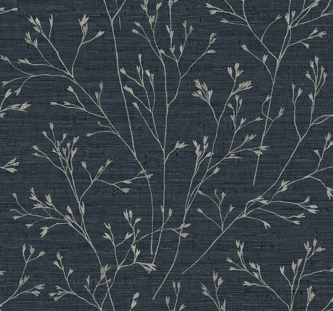 Withington Branch Ocean Deep by Seabrook Wallpaper Fibers and Threads United States 60.75 25.2" 27" - Fabric Carolina -