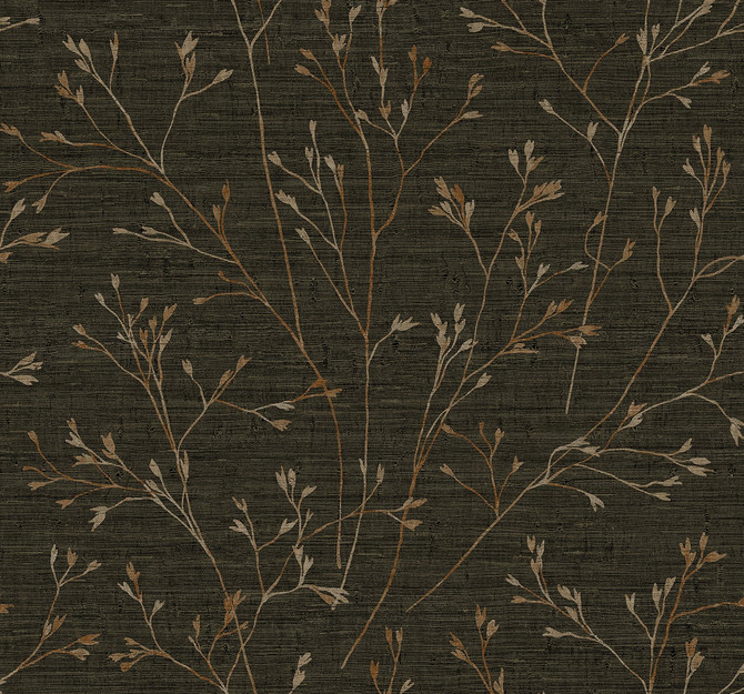 Withington Branch Coffee by Seabrook Wallpaper Fibers and Threads United States 60.75 25.2" 27" - Fabric Carolina -