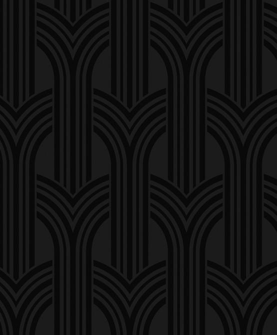 Hendrix Arches Carbon & Metallic Black by Seabrook Wallpaper Piano Netherlands 57.5 12.6" 20.9" - Fabric Carolina -