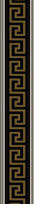 Lyre Greek Key Border Black & Metallic Golden Sun by Seabrook Wallpaper Piano Netherlands 5.9 4.3" 4.3" - Fabric Carolina -