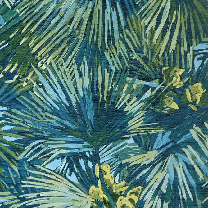 Palmier Citron and Blue T34098 by Thibaut Wallpaper Thibaut Wallpaper Palmier Citron and Blue T34098Wallpaper TEXTURE RESOURCE 9 Embossed Vinyl on Non Woven UNITED STATES </p><p>Repeat: H: , V: 40 27 - Fabric Carolina -