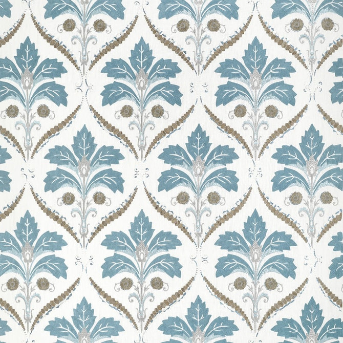 Kendall Damask Embroidery Mineral W710509 by Thibaut Fabric Thibaut Fabric Kendall Damask Embroidery Mineral W710509Fabric BOXWOOD FABRIC BOOK 60% Linen, 19% Viscose, 18% Acrylic, 3% Polyester INDIA </p><p>Repeat: H: 17, V: 25.5 51.5 - Fabric Carolina -