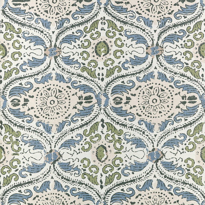 Cecilia Blue and Green by Anna French Wallpaper Anna French Wallpaper Cecilia Blue and GreenWallpaper CLERMONT Non Woven UNITED KINGDOM </p><p>Repeat: H: , V: 27.5 27  - Fabric Carolina -