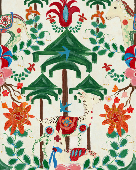 A WOODLAND TALE Cream Wallpaper (WP20931) by Mind The Gap | WP20931 | TRANSYLVANIAN RHAPSODY | 1 roll x 52 x 900 cm / 20.47 x 354.33 in | 0.52m / 20.5in | 9m / 354in | 4.68sqm / 50sq ft | L75cm / L29.5in | Taupe, Green, Orange, Red | Non-woven Textured | Paste the wall | 1 roll in a box | Fabric Carolina | https://www.fabriccarolina.com/