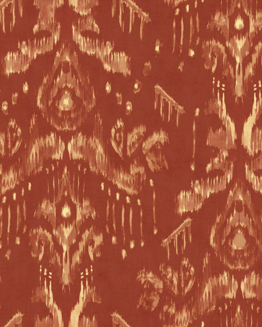 ANCESTRAL IKAT Copper Wallpaper (WP30262) by Mind The Gap | WP30262 | TRANSYLVANIAN RHAPSODY | 1 roll x 52 x 1000 cm / 20.5 x 393.7in | 0.52m / 20.5in | 10m / 393.7in | 5.20sqm / 55.9sq ft | L50cm / L19.6in | Taupe, Copper | Non-woven Satin | Paste the wall | 1 roll in a box | Fabric Carolina | https://www.fabriccarolina.com/