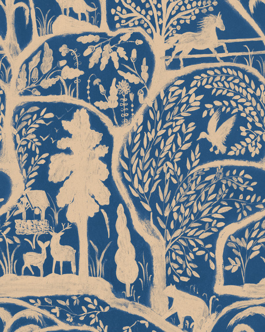 THE ENCHANTED WOODLAND Twilight Wallpaper (WP20816) by Mind The Gap | WP20816 | 1 roll x 52x900 cm / 20.47x354.33in | 0.52m / 20.5in | 9m / 354in | 4.68sqm / 50sq ft | 80cm / 31.4in | Taupe, Blue | Non-woven Textured | Paste the wall | 1-roll in a box | Fabric Carolina | https://www.fabriccarolina.com/