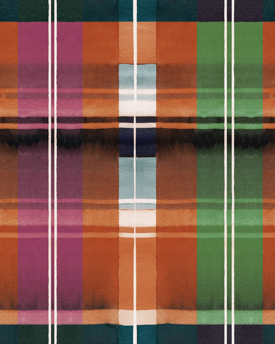 KERSCHDORF Plaid Carrot Wallpaper (WP30280) by Mind The Gap | WP30280 | TRANSYLVANIAN RHAPSODY | 1 roll x 52 x 1000 cm / 20.5 x 393.7in | 0.52m / 20.5in | 10m / 393.7in | 5.20sqm / 55.9sq ft | L50cm / L19.6in | Green, Pink, Orange | Non-woven Satin | Paste the wall | 1 roll in a box | Fabric Carolina | https://www.fabriccarolina.com/