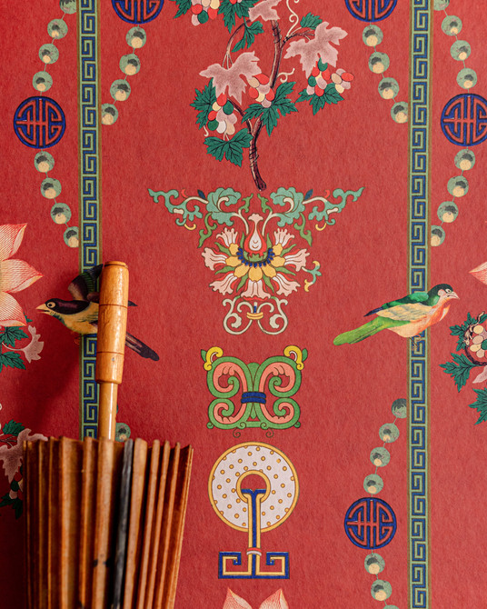 LIN YUAN Absinthe Green Wallpaper (WP20586) by Mind The Gap | WP20586 | CHINESE GARDEN | 3 rolls x 52x300 cm / 20.5x118.1 in | 0.52m / 20.5in | 3m / 118in | 4.65sqm / 50sq ft | 70cm / 27.6in | Yellow, Pink, Red, Absinthe Green | Non-woven Satin | Paste the wall | 3-rolls in a box | Fabric Carolina | https://www.fabriccarolina.com/