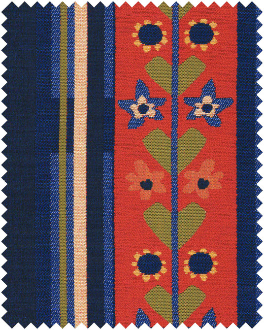 WHISPERS OF THE MEADOW Woven Fabric (FB00193) by Mind The Gap | FB00193 | TRANSYLVANIAN RHAPSODY | Blue, Green, Yellow, Red | Meter | 140(±5%)x100 | (W)27 x (L)47cm / (W)10.6 x (L)18.5 in | Tumble Wash | 73% Cotton, 9% Acrylic, Other Fibers | Fabric Carolina | https://www.fabriccarolina.com/