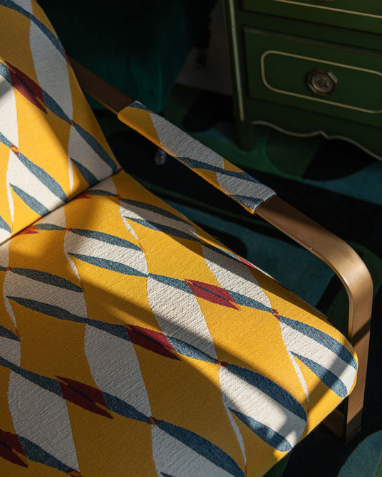 GLORIA Woven Fabric (FB00187) by Mind The Gap | FB00187 | TRANSYLVANIAN RHAPSODY | Blue, White, Yellow, Red | Meter | 140(±5%)x100 | (W)48 x (L)39cm / (W)18.8 x (L)15.3 in | Tumble Wash | Other Fibers, 82% Cotton, 10% Polyamide | Fabric Carolina | https://www.fabriccarolina.com/