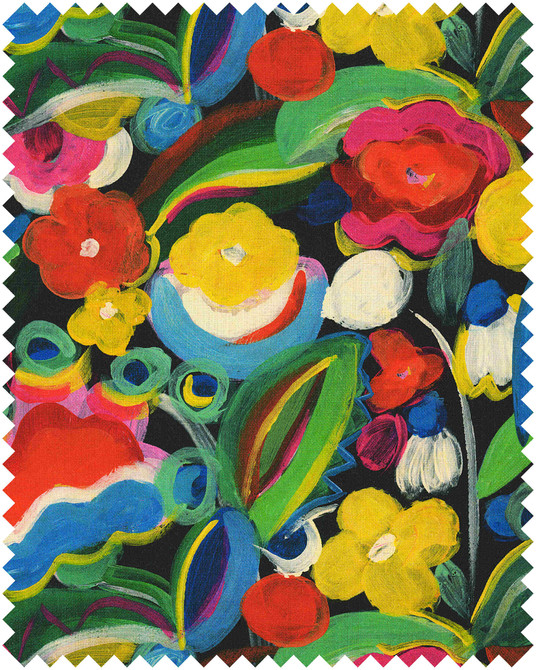 QUEEN'S GARDEN Linen (FB00177) by Mind The Gap | FB00177 | TRANSYLVANIAN RHAPSODY | Black, Blue, White, Green, Yellow, Pink, Orange | Meter | 140(±5%)x100 | (W)34 x (L)31.5cm / (W)13.3 x (L)12.4 in | Stonewashed | 100% Linen | Fabric Carolina | https://www.fabriccarolina.com/