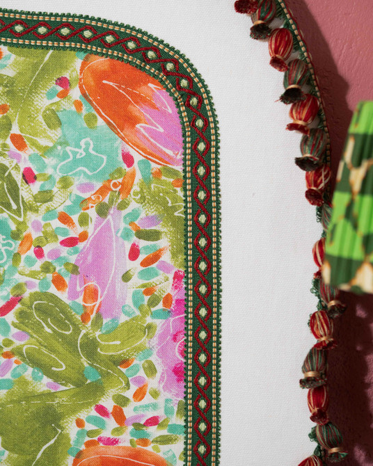 PRINCESS GARDEN Linen (FB00175) by Mind The Gap | FB00175 | TRANSYLVANIAN RHAPSODY | Taupe, Green, Pink | Meter | 140(±5%)x100 | (W)34.5 x (L)31cm / (W)13.5 x (L)12.2 in | Stonewashed | 100% Linen | Fabric Carolina | https://www.fabriccarolina.com/