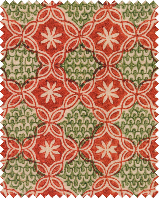 RASIYA Linen (FB00074) by Mind The Gap | FB00074 | WOODSTOCK '69 | Taupe, Green, Red | Metre | 140cm(± 5%) x 100cm / 55.1in(± 5%) (bw) x 39.4in | W 34.5cm x L 33cm / W 13.5in x L 12.9in | Stonewashed | 100% Linen, printed and stonewashed | Fabric Carolina | https://www.fabriccarolina.com/