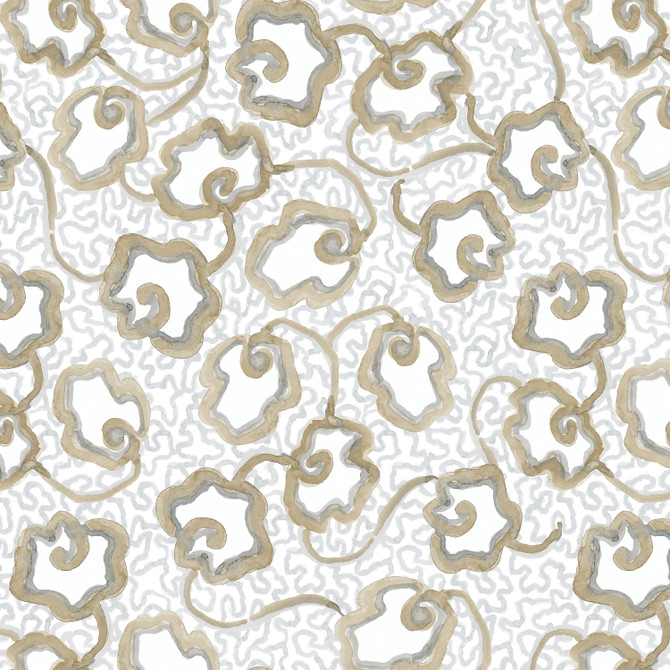 W7903 Waterlily 5 Driftwood by Aoc Wallcovering