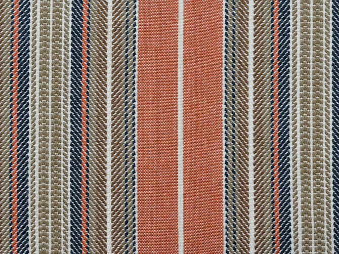 Montana Stripe Paprika by Roth & Tompkins Fabric - 100% Cotton - India - 15,001-30,000 double rubs - H: 6.5" - 54" - Fabric Carolina -