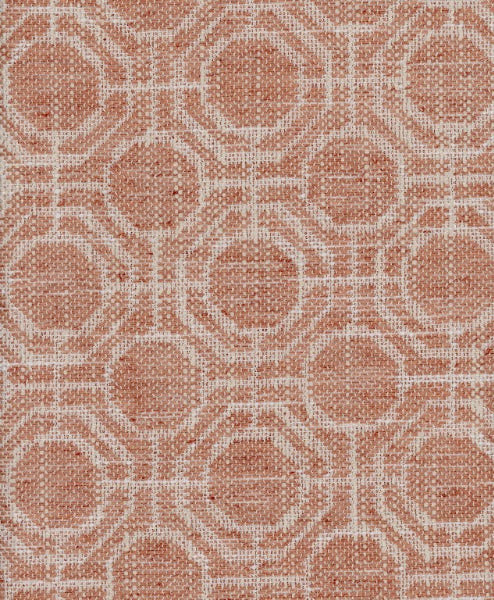 Preston Salmon by Roth & Tompkins Fabric - 95% Polyester; 5% Linen - India - 30,001-50,000 double rubs - V: 3.5"  H: 3.5" - 54" - Fabric Carolina -