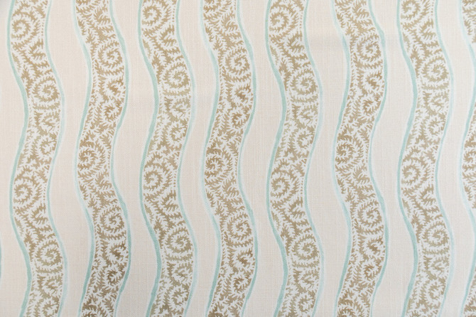 Seychelles Beach by Roth & Tompkins Fabric - 50% Cotton, 35% Viscose, 15% Linen - India - 15,000 - V: 11.5"  H: 9" - 54" - Fabric Carolina -