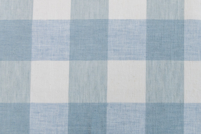 Vespa Check Mineral by Roth & Tompkins Fabric - 40% Polyester, 35% Cotton, 25% Linen - India - 100,000 - V: 4"  H: 4" - 54" - Fabric Carolina -
