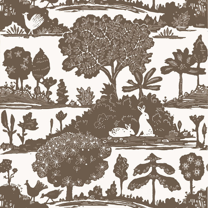 La Forêt Brown T14653 by Thibaut Wallpaper Thibaut Wallpaper La Forêt Brown T14653Wallpaper FAIRHAVEN Non Woven Repeat: H: , V: 25.25 27 - Fabric Carolina -