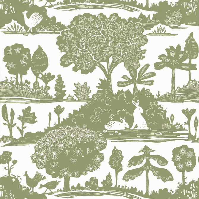 La Forêt Sage T14651 by Thibaut Wallpaper Thibaut Wallpaper La Forêt Sage T14651Wallpaper FAIRHAVEN Non Woven Repeat: H: , V: 25.25 27 - Fabric Carolina -