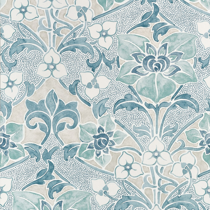 Woodford Spa Blue T14604 by Thibaut Wallpaper Thibaut Wallpaper Woodford Spa Blue T14604Wallpaper FAIRHAVEN Non Woven Repeat: H: , V: 38 27 - Fabric Carolina -