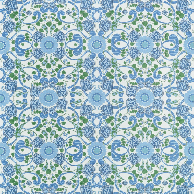 Margaux Blue and Green F914644 by Thibaut Fabric Thibaut Fabric Margaux Blue and Green F914644Fabric FAIRHAVEN FABRIC BOOK 100% Cotton Repeat: H: 27, V: 30 54 - Fabric Carolina -