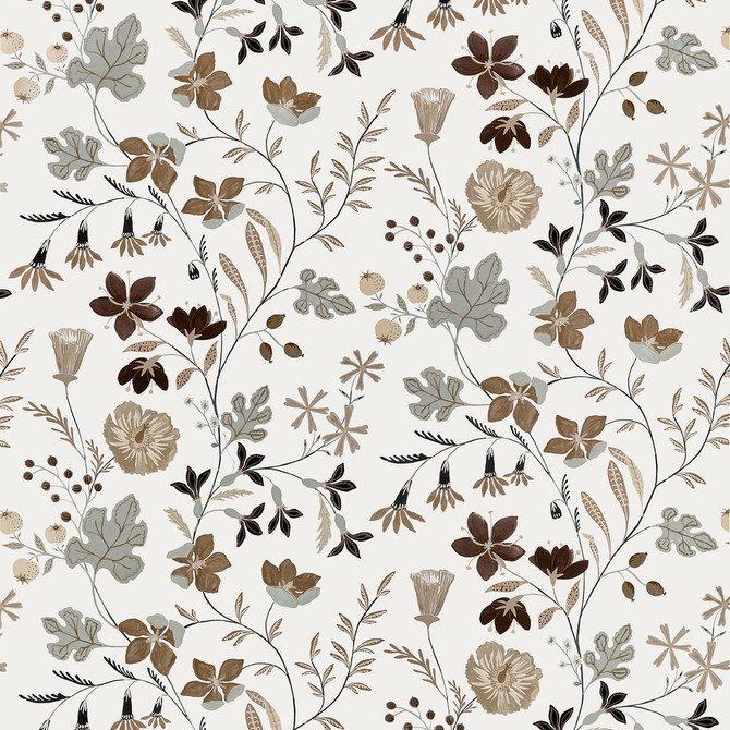 Bloom Natural F914624 by Thibaut Fabric Thibaut Fabric Bloom Natural F914624Fabric FAIRHAVEN FABRIC BOOK 100% Cotton Repeat: H: 54, V: 35.5 54 - Fabric Carolina -