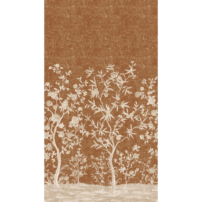 Indira Mural 3 Panel Set Umber TM4517 by Thibaut Designer Wallpaper Thibaut Wallpaper INDIRA MURAL Umber TM4517Wallpaper MURAL RESOURCE Wallpaper Repeat: H: , V:  81 - Fabric Carolina -