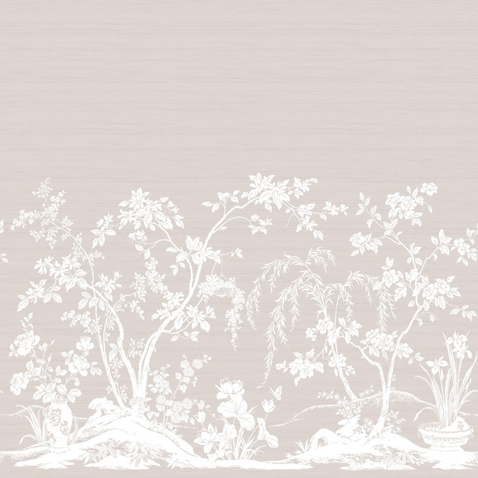 Chaumont Mural 5 Panel Set Beige TM4529 by Thibaut Designer Wallpaper Thibaut Wallpaper CHAUMONT MURAL Beige TM4529Wallpaper MURAL RESOURCE Wallpaper Repeat: H: , V:  135 - Fabric Carolina -