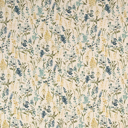 Mini Bouquet Azure by Carole Designer Fabric La Petite 85% COTTON, 15% LINEN SPAIN 45,000 Martindale Circular Rubs 12 1/2" V, 18" H 56" Carole Fabrics Fabric - Swanky Fabrics -