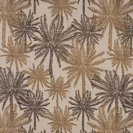 Palm Island Sepia 5327711002 by Carole Exclusive Designer Natural Harmony 100% LINEN TURKEY 27 1/2" V , 30 5/8" H 54" Carole Fabrics Fabric - Swanky Fabrics -