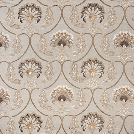 Rich Heritage Gold 5860911000 by Carole Exclusive Designer Natural Harmony Base: 55% COTTON, 45% LINEN Embr: 35% LINEN, 28% COTTON, 22% VISCOSE, 15% POLYESTER INDIA 15" V , 16 1/2" H 52*" Carole Fabrics Fabric - Swanky Fabrics -